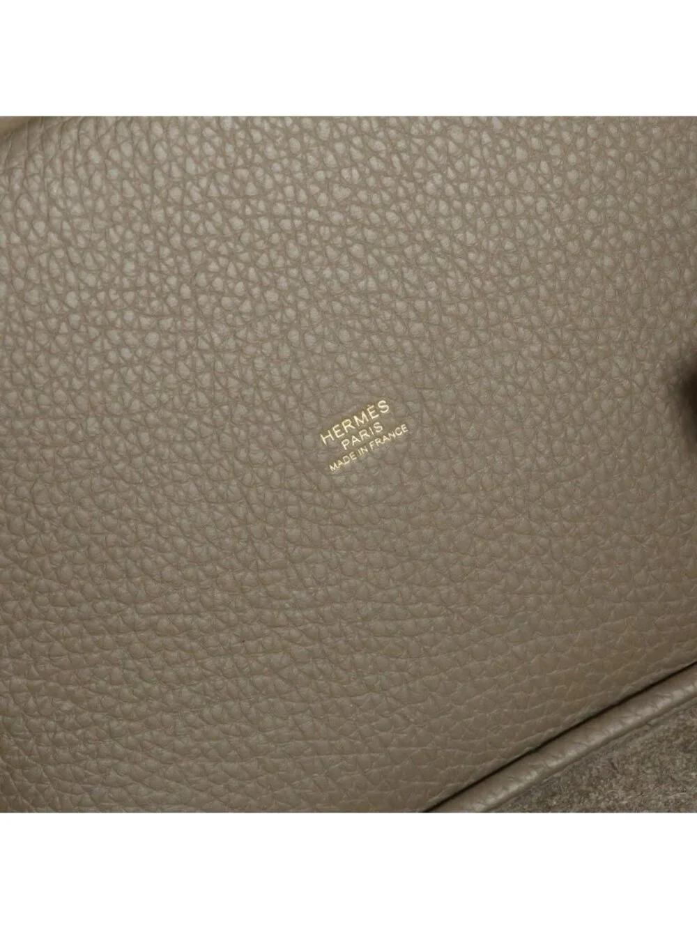 Hermes Picotin Lock MM Etoupe Taurillon Clemence Leather Handbag Gold Beige